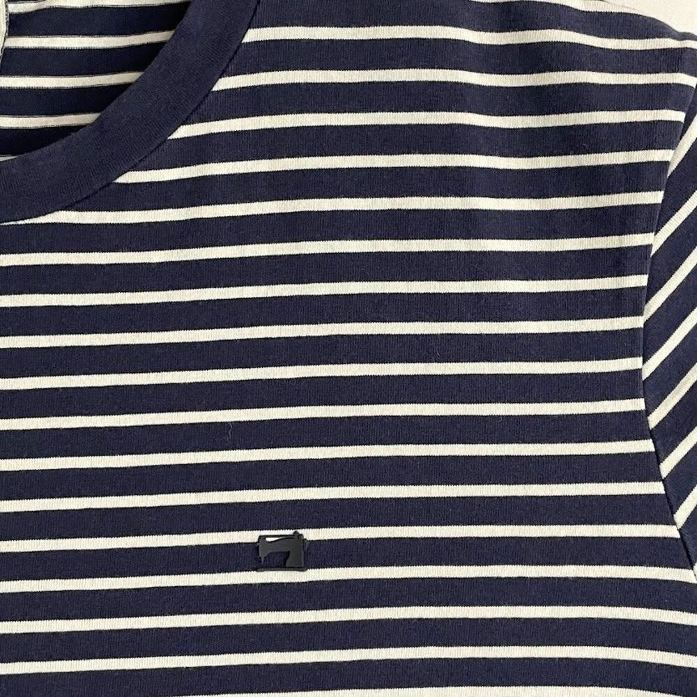 Scotch & Soda Crew Neck T Shirt Mens Size S Blue Stripe Short Sleeve Retro Tee - Picture 2 of 12